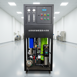 نظام تنقية المياه بالتناضح العكسي من الفولاذ المقاوم للصدأ مع مضخة PLC متعددة الجهد (110/220/380 فولت) لتحلية المياه بسعة 250 لتر/ساعة - Product Image 1