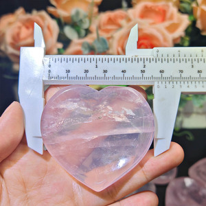 Bol en cristal de <span class=keywords><strong>quartz</strong></span> <span class=keywords><strong>rose</strong></span> naturel sculpté à la main, en forme de cœur, prix de gros, décoration d'intérieur pour cadeau de mariage - Product Image 5