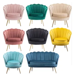 Nouvelle chaise de canapé d'ongle de velours rose populaire élégante pour des meubles de salon d'ongle