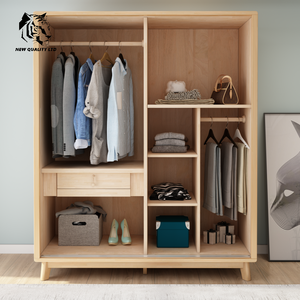 Armoire coulissante en bois, nouvelle conception, éco-responsable, petite quantité minimale de commande, personnalisable, pour chambre à coucher, fournie directement par l'usine, au meilleur prix. - Product Image 2