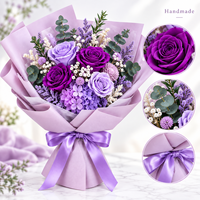 Bouquet de fleurs éternelles faites à la main en gros, directement de l'usine, roses éternelles, Noël, Thanksgiving, fleurs personnalisées OEM ODM