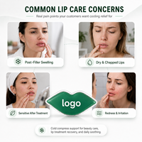 Compresse réutilisable en gel PVC souple en forme de lèvre, chaud/froid, pour le soulagement des gonflements après injection de produits de comblement des lèvres et la cicatrisation des contusions