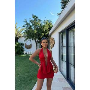 Ensemble jupe décontractée Red Samba pour le quotidien et le fitness, taille XL, coupe ample, en coton et polyester, longueur cheville, tissé, avec bas de jupe intégré - Product Image 2