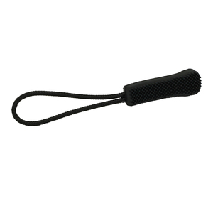 Tirador de cremallera de goma negra Tirador de cremallera de cuerda de plástico personalizado barato para ropa Corredor de cremallera sin bloqueo - Product Image 3