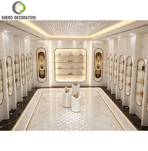 Présentoir de Parfums de Luxe Personnalisé avec Cadre Doré et Marbre, Meuble Vitrine Lumineux pour Magasin de Parfums Tendance - Product Image 5