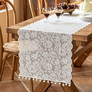 Chemin de table en dentelle blanche tissée, nappe rectangulaire décorative pour fête de Noël, banquet de mariage, fête à domicile, anniversaire - Product Image 3
