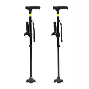 Bâton de marche pliable en alliage d'aluminium à 3 articulations avec lumière LED et bande réfléchissante, bâton de randonnée multifonctionnel - Product Image 3