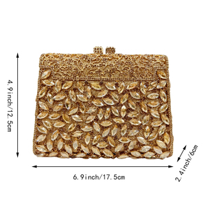 Bolso de mano de cristal para mujer, con pedrería, cadena y cuentas, brillante, para cóctel o boda - Product Image 2