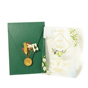 Invitations <span class=keywords><strong>de</strong></span> <span class=keywords><strong>mariage</strong></span> verticales <span class=keywords><strong>haut</strong></span> <span class=keywords><strong>de</strong></span> <span class=keywords><strong>gamme</strong></span> en acrylique avec estampage doré, idéales pour fleurs séchées et gypsophile, vente transfrontalière - Product Image 5