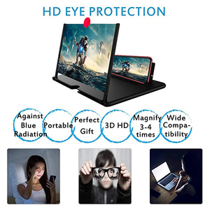 Phổ biến phổ 10/12 inch 3D HD Video hiển thị mở rộng điện thoại di động chủ Bracket Máy tính để bàn đứng điện thoại di động màn hình kính lúp - Product Image 4