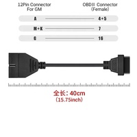 Herramienta de Diagnóstico para Vehículos GM, Cable Convertidor de 12 Pines a 16 Pines OBD1 a OBD2, Adaptador OBD