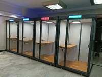 Stand mobile de réunion, dispositif transportable, étanche, panneau acoustique pour web