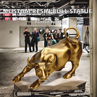 Sculpture Moderne Personnalisable en Résine, Statue de Taureau, Figurine de Vache de Wall Street, Modèle Peint à la Main, Fait Main, pour Salon, Bureau, Étude