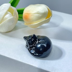 Crystal Quartz Sleeping <b>Cat</b> Carving Crystal Crafts <b>Cat</b> Carvings for <b>Gift</b> Decoration - Product Image 5