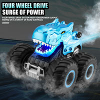 Voiture télécommandée 2.4G, voiture de cascade dinosaure, jouet électrique dinosaure avec musique et pulvérisation, véhicule tout-terrain, cadeaux d'anniversaire pour garçons et filles, jouet voiture RC
