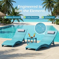 Chaise longue pliante pour piscine en HIPS, anti-flottante, transat d'extérieur robuste, mobilier de patio pour hôtel, plage et terrasse ensoleillée
