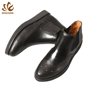 Bottes <span class=keywords><strong>Chelsea</strong></span> en cuir de vache décontractées à la cheville courte, nouveau style, <span class=keywords><strong>prix</strong></span> abordable pour hommes - Product Image 4