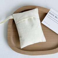 Kantong Serut Katun-Linen Alami Ramah Lingkungan Dapat Digunakan Kembali Kantong Kosong Beraroma Bunga Kering Potpourri Lavender