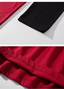 Trend New Vintage Colour Blocking Casual Unisex 100% Cotton Oversized Blank Drop Shoulder Double Layer <b>Long</b> Sleeve Washed - Product Image 5