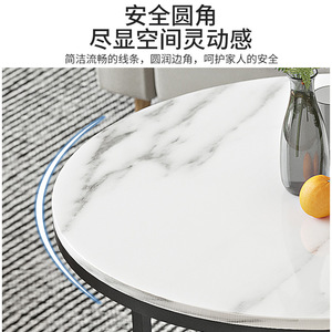 Juego de Mesas de Centro Modernas de Madera y Mármol, Redondas, Pequeñas, Estilo Nórdico, en Negro/Blanco, con Detalles Dorados, para Sala de Estar, Libros de Lujo para Mesa de Hogar - Product Image 3