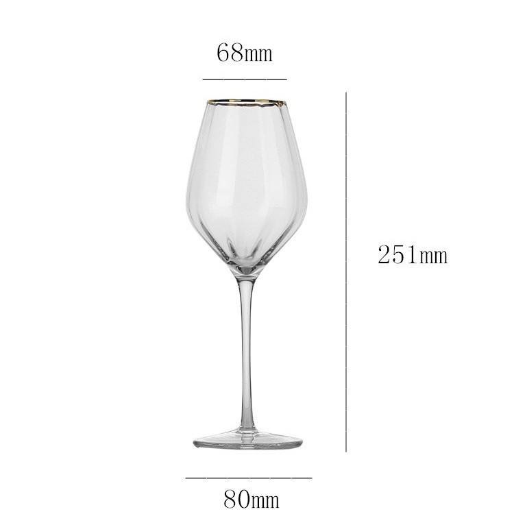 clear 550ml gold rimmed red wine glass-hll005-2