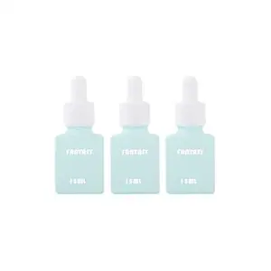 small MOQ Empty luxury 15ml light green tinted blue serum glass bottle with dropper