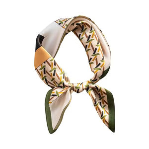 Écharpe carrée légère 100 % soie polyester au design élégant, texture soyeuse et douce, agréable pour la peau, idéale pour le printemps et la mode. - Product Image 4