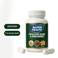 Capsules de suppléments de psyllium et de fenugrec à marque privée OEM/ODM pour le soutien quotidien de la digestion et du bien-être