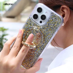Supporto Magnetico Pieghevole Personalizzato con Glitter per Cellulare, Anello Porta Telefono in Metallo per iPhone - Product Image 3