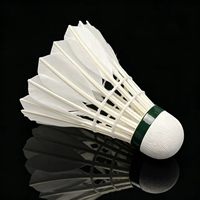 Volant de badminton léger à base de liège double couche hybride plumes d'oie T-4 Grade B Haute stabilité Entraînement Usage professionnel