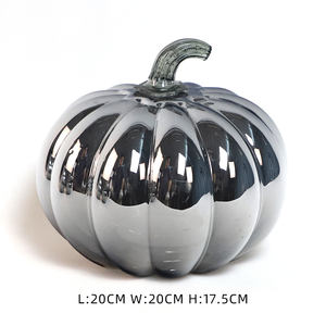 Decorazione di halloween led in vetro decorativo artificiale a forma di zucca luce ornamenti di ringraziamento decorazione - Product Image 6