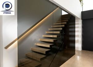 Escalera Flotante Moderna de Lujo para Interiores, con Peldaños de Madera Sólida, Diseño en Cantilever, para Viviendas Dúplex y Villas - Product Image 6