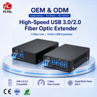 Modem USB 3.0 à fibre optique 5 Gbit/s, prolongateur USB sur fibre LC SFP avec 4 ports USB externes