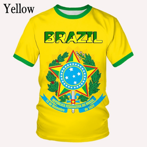 <span class=keywords><strong>Camiseta</strong></span> 3d con bandera de <span class=keywords><strong>Brasil</strong></span> para hombre y mujer, <span class=keywords><strong>Camiseta</strong></span> deportiva informal de manga corta con cuello redondo, nueva moda 2023 - Product Image 4