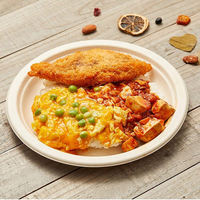 Assiette compartimentée jetable et compostable en bagasse de canne à sucre sans plastique pour pique-nique en extérieur, cantine, restaurant, traiteur
