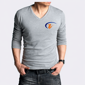 Cina blank <span class=keywords><strong>t</strong></span>-<span class=keywords><strong>shirt</strong></span> da <span class=keywords><strong>uomo</strong></span> <span class=keywords><strong>manica</strong></span> <span class=keywords><strong>lunga</strong></span> <span class=keywords><strong>scollo</strong></span> a <span class=keywords><strong>V</strong></span> 180gsm ampia vestibilità abbigliamento Casual in cotone stampato - Product Image 6