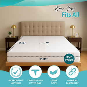 Ponte per Letto 2-in-1 <span class=keywords><strong>da</strong></span> Twin a Twin XL o <span class=keywords><strong>da</strong></span> Twin a King con Fodera Integrata, Riempitivo per Fessure del Letto e Convertitore <span class=keywords><strong>da</strong></span> Letto Singolo a Matrimoniale - Product Image 3