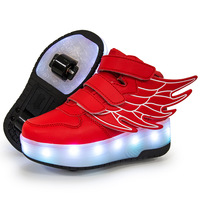 Chaussures de roller d'hiver pour filles avec roues rétractables, design transformable, style sportif et actif, tige en microfibre