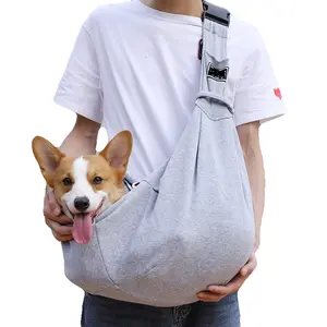 Küçük Pet Sling taşıyıcı açık seyahat eller serbest geri dönüşümlü Pet Papoose çanta Tote çanta ile bir cep emniyet kemeri köpek kedi çantası