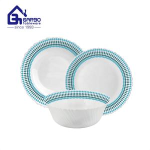 Stile nordico europeo durevole <span class=keywords><strong>piatti</strong></span> in vetro opalino bianco cassaforte microonde stoviglie rotonde 18 pezzi <span class=keywords><strong>set</strong></span> per <span class=keywords><strong>6</strong></span> <span class=keywords><strong>persone</strong></span> - Product Image 5