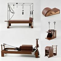 Ensemble complet de Pilates de luxe en noyer durable : Cadillac, Reformer, Wunda Chair, Ladder Barrel, Correcteur pour Studio de Pilates
