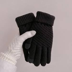 Nouveau Style Gants Hiver Chaud Stretch Tricoté Écran Tactile Acrylique Mitaines Jacquard Conception pour Femmes et Hommes Vie Quotidienne - Product Image 6