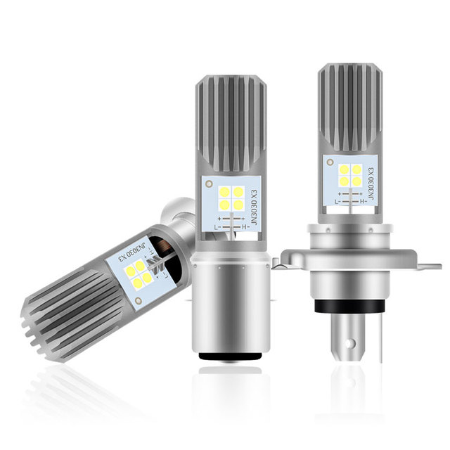 12-80V White 6000K Super Bright Fisheye Design Motorcycle LED Headlight Bulbs BA20D/P15D H4 High/Low Beam