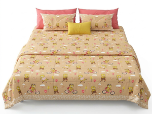 Cotton Bedding <b>Set</b> Printed Cartoon Bear Pattern <b>Comforter</b> Quilt Cover Pillowcases 1.8m All Season Home Use 4Pcs - Product Image 3