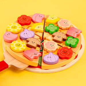 Jouet de cuisine en bois pour enfants, pour découper la pizza, jeu d'imitation, pour les 2-13 ans, éducation précoce, cognition - Product Image 5