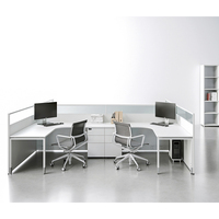 Bureau de vente d'usine Bureau à cloison basse Système de poste de travail Mobilier Bureau modulaire 4 sièges