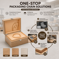 Boîte de présentation de montres en bois massif écologique de haute qualité avec charnières en métal antirouille pour montres