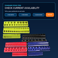 Ensemble de rail porte-embouts en plastique, plateau organisateur d'embouts métriques et SAE avec marquages de taille, support de rangement d'outils durable pour atelier