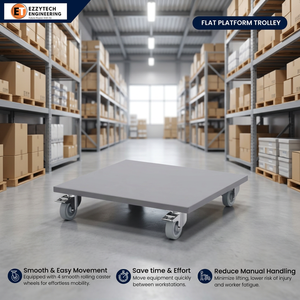 Heavy Duty Four-Wheel Carbon Steel Lockable Powder Coated Warehouse Flatbed Platform Dolly Cart for Material Handling Equipment - Product Image 1
