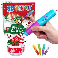 Kit de Bolígrafo 3D Navideño para Niños con Caja de Música Giratoria, Juguete Educativo STEM DIY, Certificado CE EN71 FCC RoHS